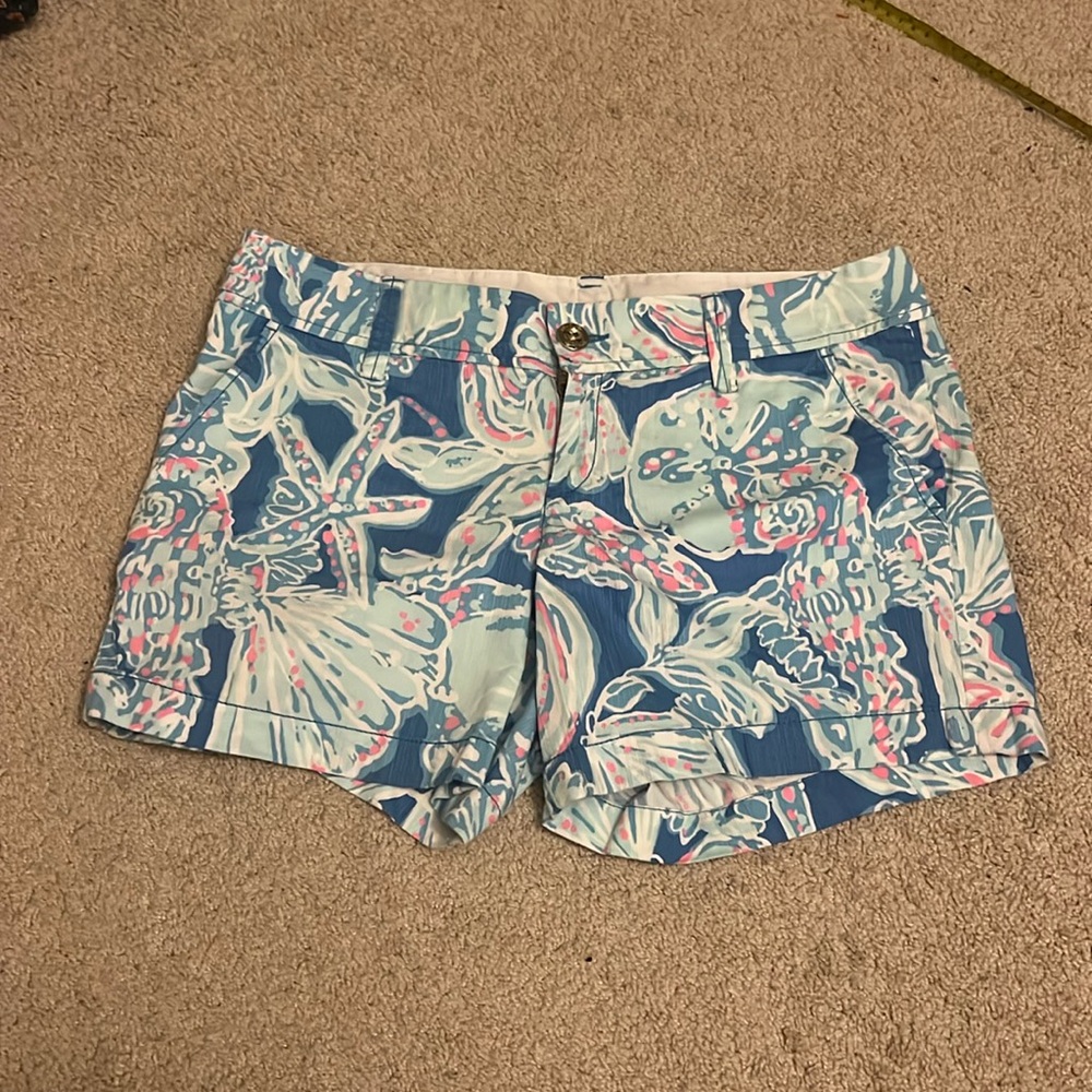 LILLY PULITZER Into the Deep CALLAHAN SHORTS Size 8 Sand‎ Dollar Starfish